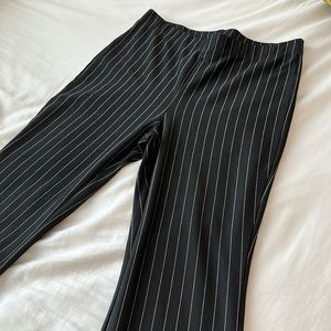H&M Pinstripe Slit Pants - Black & White